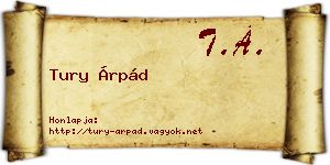 Tury Árpád névjegykártya